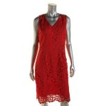 Red Lace V-Neck Dress 