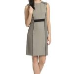 Women's Beige Printed Knit Sheath Dress