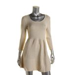 Ivory Knit Fit & Flare Sweaterdress