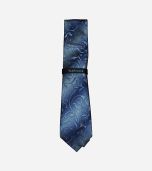 Blue & Grey Skinny Silk Neck tie