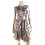 Purple Sequined A-Line Cocktail Dress 