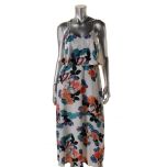 Ivory Strappy Floral Print Maxi Dress