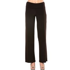 Deep Brown Fold-Over Palazzo Pants