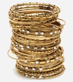 Oriental Gold Bangle Bracelets Set