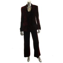 Golden Sapphire Velvet Pants Suit