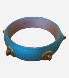 Aqua Blue Leather Bracelet