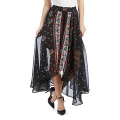 Black & Red Sheer Floral Skirt
