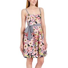 Blush Daisy Tie-Waist Sleeveless Dress – Juniors