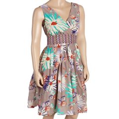 Lavender Floral Surplice Dress