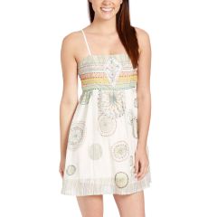 Off-White Abstract Silk-Blend Sleeveless Dress