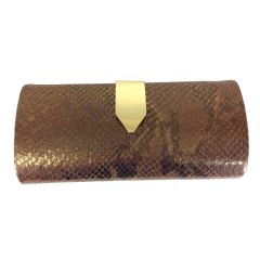Gold Metallic Animal Print Clutch	