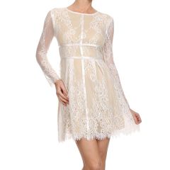 White Lace Skater Dress