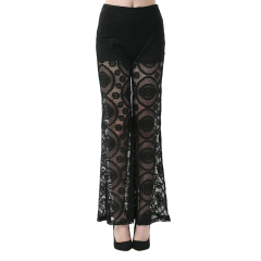 Black Crochet Flare Pants