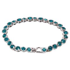 Aquamarine Swarovski® Crystal Round-Cut Link Bracelet