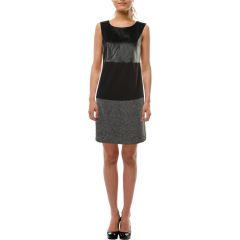 Black Faux-Leather Sheath Dress