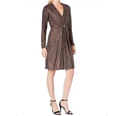 Black Shimmer Buckle Dress
