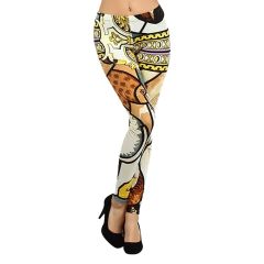 White & Tan Renaissance Pop Art Leggings