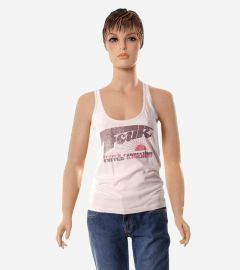 Racerback Beige Graphic Tank Top