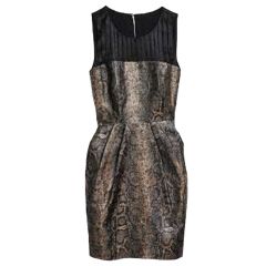 Brown Snake Bodycon Print Dress