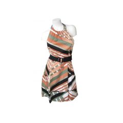 Tawny Orange/Multicolor Halter Dress