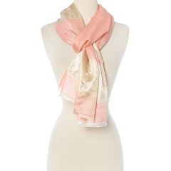 Watermelon Red Floral Silk-Blend Scarf