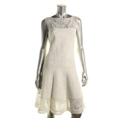 Ivory Lace A-Line Cocktail Dress