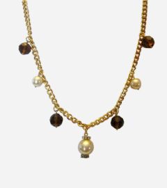 Crystal Drop Gold Necklace