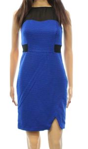 Blue Black Panel Sheath Dress
