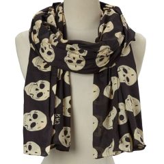 Black & White Print Skull Scarf