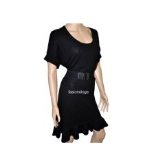 Black Ruffle Knit Dress