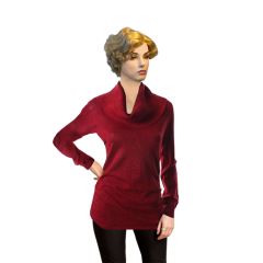 Red Metallic Pullover Sweater