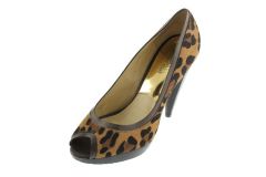 Greenwich Animal Printed Leather Peep-Toe Shoes