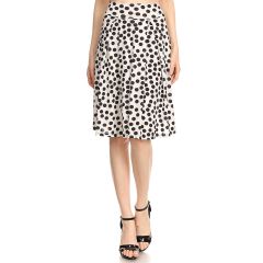 White & Black Dot Midi Skirt 