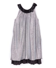 Silver & Black Sequin Yoke Dress