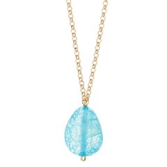 Turquoise Crystal & Goldtone Layered Pendant Necklace