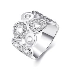Cubic Zirconia & White Gold Circle Ring