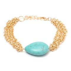 Turquoise & Gold Multistrand Bracelet