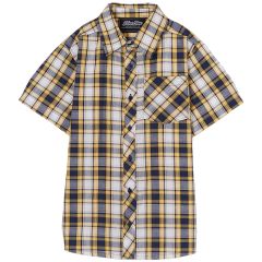 Yellow & Navy Plaid Button-Up
