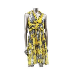 Yellow Silk Sleeveless Dress