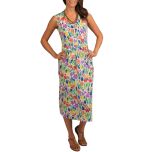 Multicolor V-Neck Empire-Waist Dress