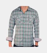 Green Plaid Long Sleeve  Shirt