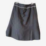 Black Silk Silver Polka Dot Skirt