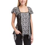 Black Squareneck Handkerchief Top