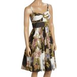 Sage Floral Empire Sleeveless Waist Dress