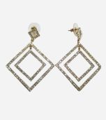 Double Square Hoop Zirconia Earring