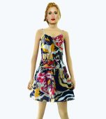 Low Back Abstract Print Dress