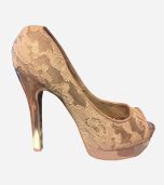 Champagne Lacey Peep Toe Shoe