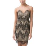 Black & Tan Lace Sweetheart Dress