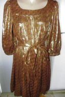 Gold Metallic Silk Dress