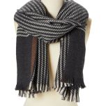 Abstract Stripe Wool-Blend Scarf